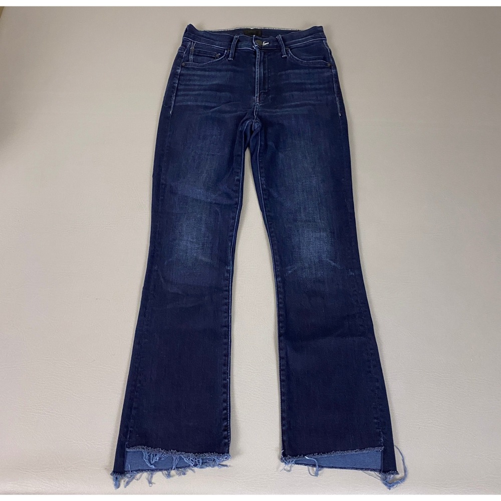 Mother The Insider Crop Step Fray Jeans Women's Size 24 Night Tripper Dark Blue